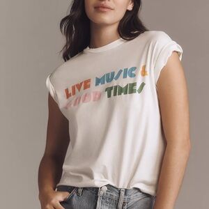 Original Retro Brand Live Music & Good Times White Short Sleeve Graphic Tee XS